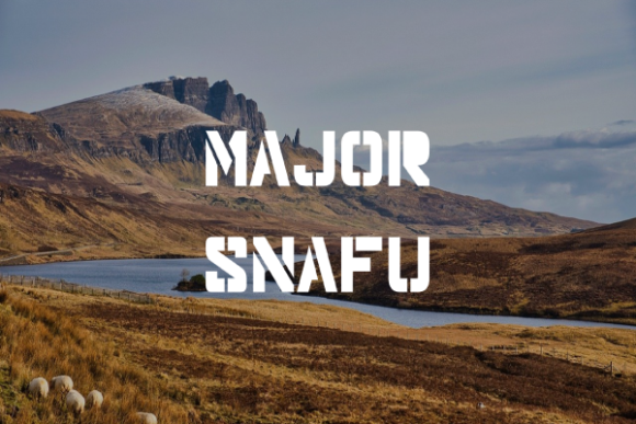 Major Snafu: A Font That Elevates Design with Bold, Sliced Style